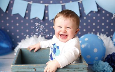 Blue Springs Baby Photographers | Blue Birthday Session