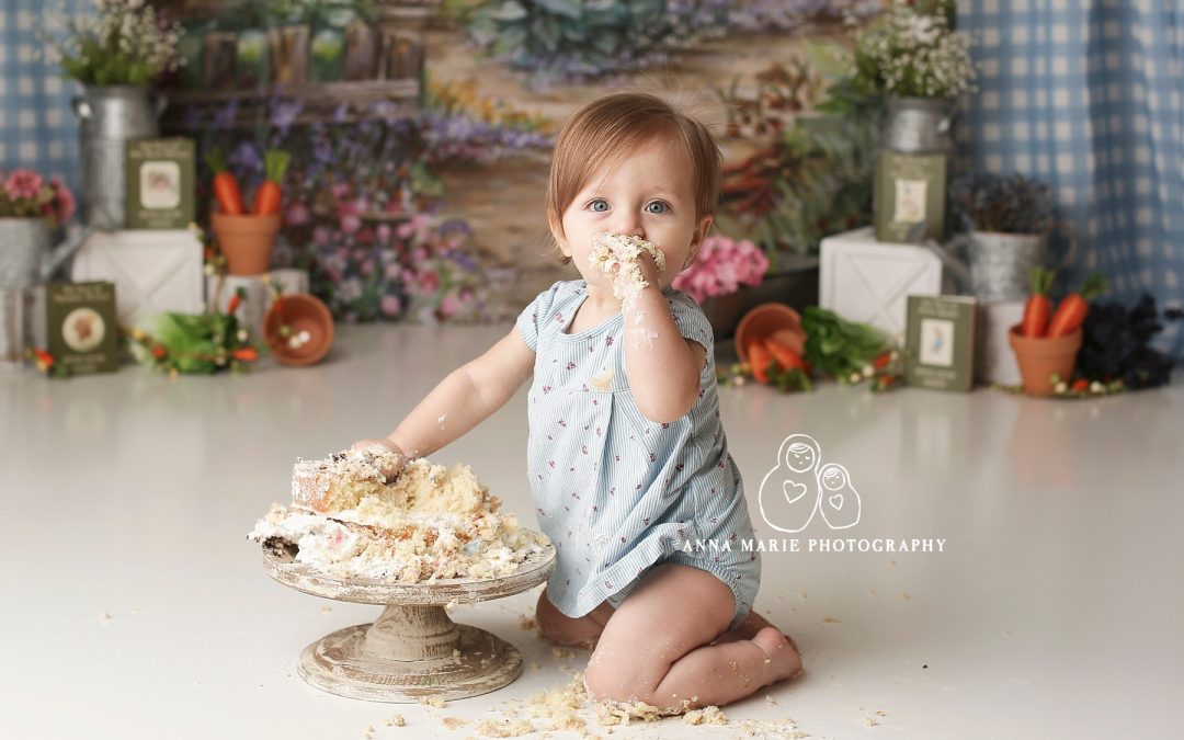 Oak Grove Cake Smash Photographer | Kate and a Peter Rabbit Cake